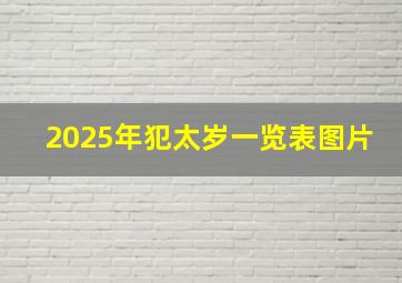 2025年犯太岁一览表图片