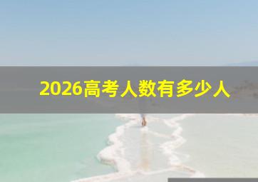 2026高考人数有多少人