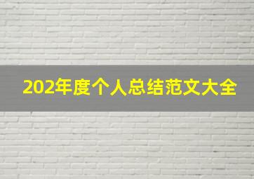 202年度个人总结范文大全