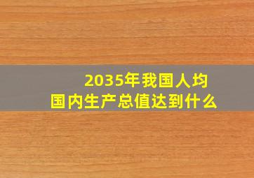 2035年我国人均国内生产总值达到什么