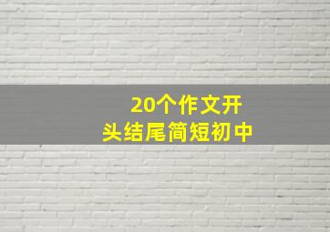 20个作文开头结尾简短初中