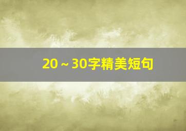 20～30字精美短句