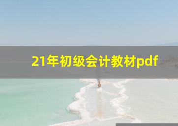 21年初级会计教材pdf