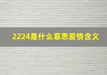 2224是什么意思爱情含义