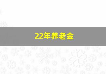 22年养老金