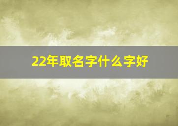 22年取名字什么字好