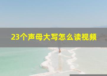 23个声母大写怎么读视频