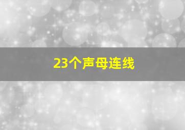 23个声母连线