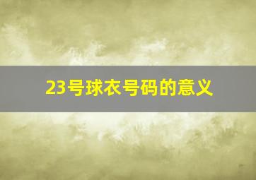 23号球衣号码的意义