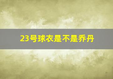 23号球衣是不是乔丹