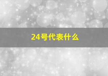 24号代表什么