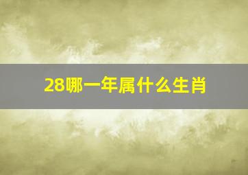 28哪一年属什么生肖