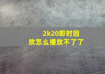 2k20即时回放怎么播放不了了