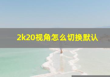 2k20视角怎么切换默认