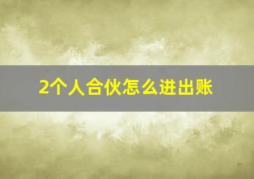 2个人合伙怎么进出账