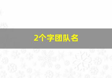 2个字团队名