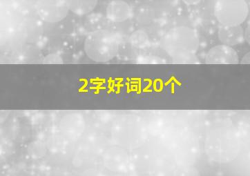 2字好词20个