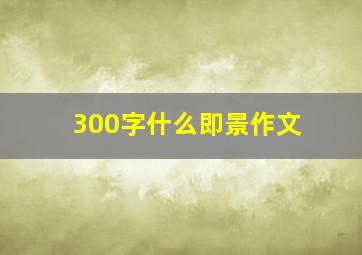 300字什么即景作文