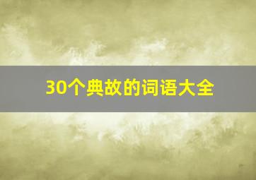 30个典故的词语大全