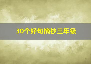 30个好句摘抄三年级