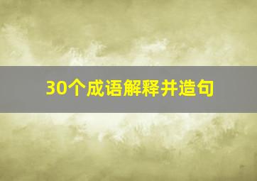 30个成语解释并造句