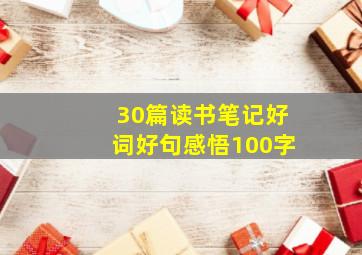 30篇读书笔记好词好句感悟100字