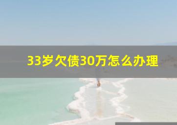 33岁欠债30万怎么办理