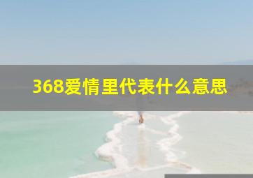 368爱情里代表什么意思