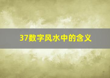 37数字风水中的含义