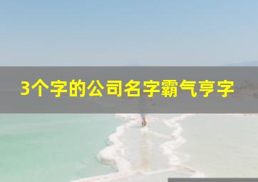 3个字的公司名字霸气亨字