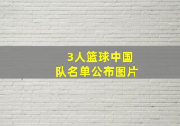 3人篮球中国队名单公布图片