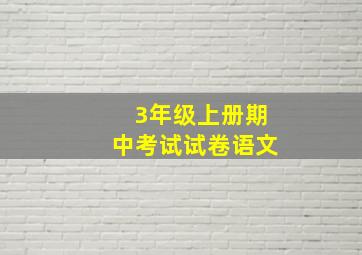 3年级上册期中考试试卷语文