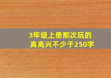 3年级上册那次玩的真高兴不少于250字