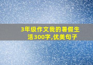 3年级作文我的暑假生活300字,优美句子