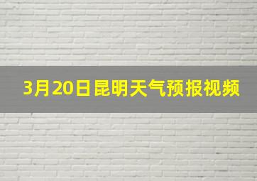 3月20日昆明天气预报视频