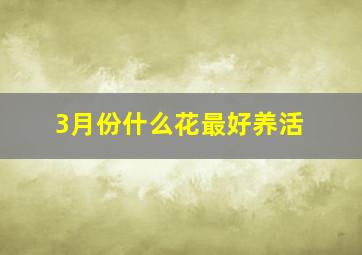 3月份什么花最好养活