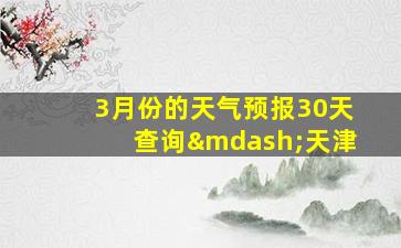 3月份的天气预报30天查询—天津