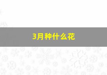 3月种什么花