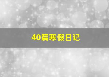 40篇寒假日记