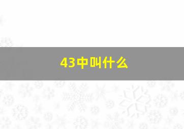 43中叫什么