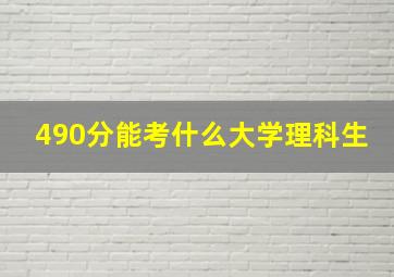 490分能考什么大学理科生