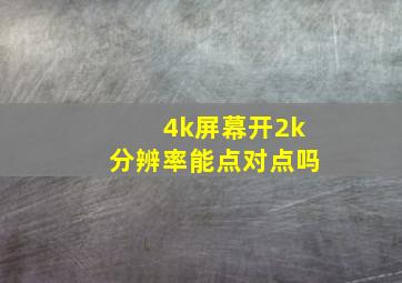 4k屏幕开2k分辨率能点对点吗