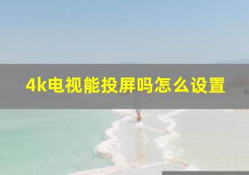 4k电视能投屏吗怎么设置