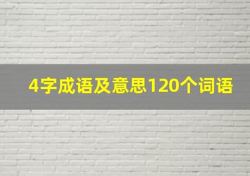 4字成语及意思120个词语