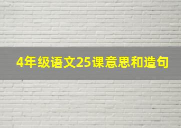 4年级语文25课意思和造句