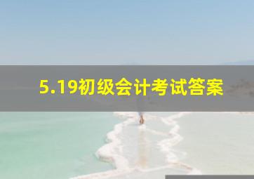 5.19初级会计考试答案