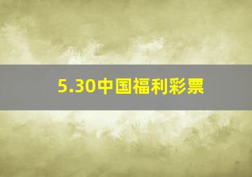 5.30中国福利彩票