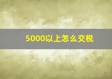 5000以上怎么交税