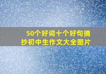 50个好词十个好句摘抄初中生作文大全图片