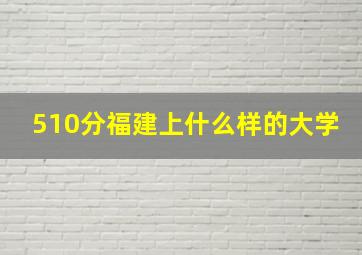 510分福建上什么样的大学